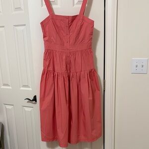Pink Sleeveless Button-Down Dress